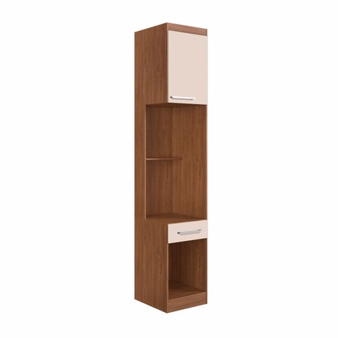Armário Modulado com Mesa de Cabeceira 39 X 218 Cm 1 Gaveta 1 Porta Mdp Freijó Off White Clicklar