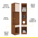 Ver imagem 3 de Armário Modulado com Mesa de Cabeceira 39 X 218 Cm 1 Gaveta 1 Porta Mdp Freijó Off White Clicklar