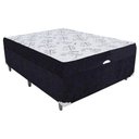 Ver imagem 2 de Cama Box Baú Casal Conjugado Ortopédico Suede Preto 45x138x188