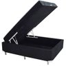 Cama Box Baú Casal Conjugado Ortopédico Suede Preto 45x138x188 - 1