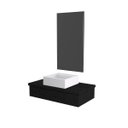 Ver imagem 3 de Bancada para Banheiro 80cm com Cuba Q39 e Espelheira 801W Metrópole Comapace Preto/Onix