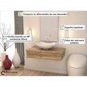 Ver imagem 2 de Conjunto para Banheiro 80cm Cuba Abaulada L42 e Espelheira 801W Metrópole Marrom/Carvalho