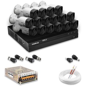 Kit 16 Câmeras de Segurança Intelbras Full Hd 1080p com Dvr Mhdx 1216 1080p