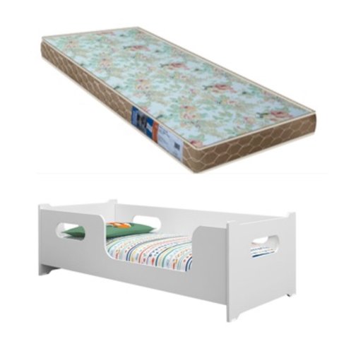 Cama Encanto Solteiro Montessoriana 100%mdf + Colchão Solteiro 188x88 Toraflex - Branca