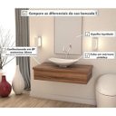 Ver imagem 7 de Bancada para Banheiro 80cm com Cuba Canoa L45 e Espelheira 801W Metrópole Marrom/Nogal