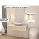 Ver imagem 7 de Bancada para Banheiro 80cm com Cuba Canoa L45 e Espelheira 801W Metrópole Branco/Snow