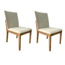 Ver imagem 1 de Conjunto 2 Cadeiras Madeira Maciça Niki Estofada Para Mesa De Jantar