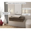 Ver imagem 7 de Conjunto Bancada para Banheiro 80cm com Cuba RT45 e Espelheira 801W Metrópole Marrom/Carvalho Dark