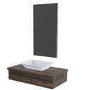 Ver imagem 3 de Conjunto Bancada para Banheiro 80cm com Cuba RT45 e Espelheira 801W Metrópole Marrom/Carvalho Dark