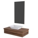 Ver imagem 3 de Conjunto Bancada para Banheiro 80cm com Cuba RT45 e Espelheira 801W Metrópole Marrom/Nogal