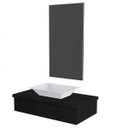 Ver imagem 3 de Conjunto Bancada para Banheiro 80cm com Cuba RT45 e Espelheira 801W Metrópole Preto/Onix