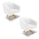 Ver imagem 1 de Kit 02 Poltronas Giratória Stella Corino Branco