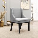Ver imagem 2 de Kit 2 Cadeiras Decorativas Sala de Jantar Base Fixa de Madeira Firenze Suede Cinza/Preto G19 - Gran