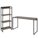 Ver imagem 1 de Kit Estante Areta 4 Prateleiras com Mesa Industrial Aspen 135cm C01 Carvalho Dark - Lyam Decor