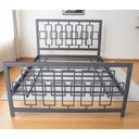 Ver imagem 4 de Cama Casal Robusta Aço Ferro Tamanho Queen 158cmx198cm Cor Alumínio Estilo Industrial Ca-05