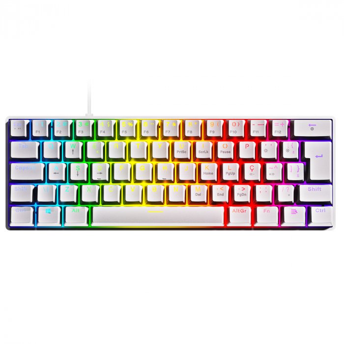 TECLADO MECANICO 60% ZOT BRANCO OUTEMU BLUE HOTSWAP LED RGB - PZWOHBLRGB - ABNT2