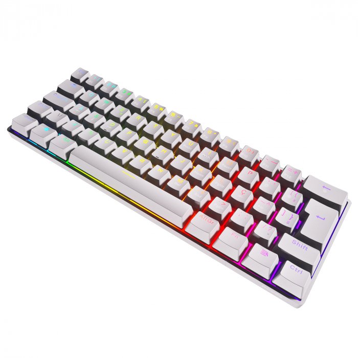 TECLADO MECANICO 60% ZOT BRANCO OUTEMU BLUE HOTSWAP LED RGB - PZWOHBLRGB - ABNT2 - 2