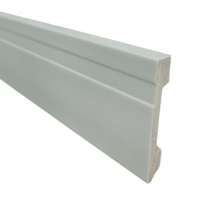 Rodape Poliestireno Slim Frisado 7cm Branco 2m