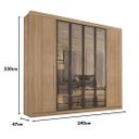 Ver imagem 5 de Guarda Roupa Casal Valencia 6 Portas 6 Gavetas com Vidro Reflecta
