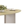 Mesa de Sala Jantar Liz C/ Tampo Madeirado C/ Vidro Oval 218x108cm Off White/dourado - Dj Móveis - 9