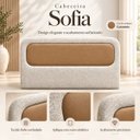 Ver imagem 2 de Cabeceira e Cama Sofia Casal Estofada Linho Aveludado Bege/Caramelo