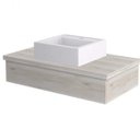 Ver imagem 3 de Bancada para Banheiro 80cm com Cuba Q39 800W Metrópole Branco/Snow