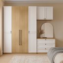 Ver imagem 1 de Quarto Modulado Casal Completo Provençal Americano com 5 Peças 100% MDF Infinity Bege/Savana/Branco