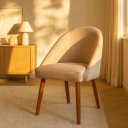 Ver imagem 1 de Kit 4 Cadeiras de Jantar Lua Pe Palito Suede Bege