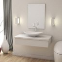 Ver imagem 1 de Conjunto Bancada para Banheiro 80cm com Cuba Canoa L45 800W Metrópole Branco/Chess