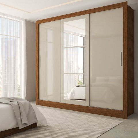 Guarda-roupa Casal Sophia 3 Portas 3 Gavetas com Espelho - Panorama Móveis