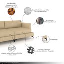 Ver imagem 3 de Sofá Living Bipartido 270cm Indonésia Pés de Ferro Couro Bege G52 - Gran Belo