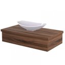 Ver imagem 3 de Conjunto Bancada para Banheiro 80cm com Cuba Canoa L45 800W Metrópole Marrom/Nogal