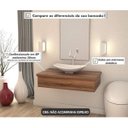 Ver imagem 6 de Conjunto Bancada para Banheiro 80cm com Cuba Canoa L45 800W Metrópole Marrom/Nogal