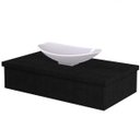 Ver imagem 3 de Conjunto Bancada para Banheiro 80cm com Cuba Canoa L45 800W Metrópole Preto/Ônix
