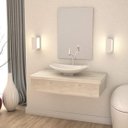 Ver imagem 1 de Conjunto Bancada para Banheiro 80cm com Cuba Canoa L45 800W Metrópole Branco/Snow