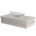 Ver imagem 3 de Conjunto Bancada para Banheiro 80cm com Cuba Canoa L45 800W Metrópole Branco/Snow