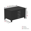 Ver imagem 3 de Mapoteca Mont 5 Gavetas 71,3cm x 120,4cm Aço Preto