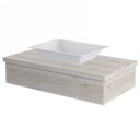 Ver imagem 3 de Conjunto Bancada para Banheiro 80cm com Cuba RT45 800W Metrópole Branco/Snow