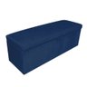 Baú Recamier Para Quarto Casal King 195cm Ayumi Corino Azul Marinho - Ruotolo Decor - 1