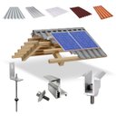 Ver imagem 1 de Kit Estrutura Suporte Fixador Linha C P/ 02 Placas Solar Alumínio Inox Telha Fibro Ondulada Viga Mad