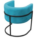 Ver imagem 5 de Kit 2 Poltrona Reforçadas Decorativa Sala de Estar Carla Base Ferro Preta Suede:azul Tifany