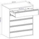 Ver imagem 3 de Cômoda Select 5 Gavetas MDF Puxador em Alumínio Branco Belmax