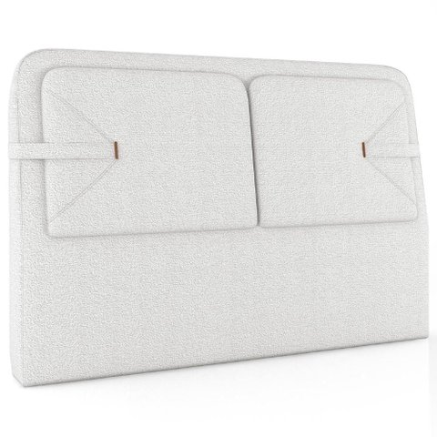 Cabeceira Cama Queen 160cm Nalu Bouclê Creme Z37 - Mpozenato