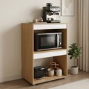 Ver mais imagens de Balcão Cooktop Ariana Cozinha Compacta com Nichos para Micro-Ondas Amêndoa Branco - Desk Design