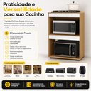 Ver imagem 3 de Balcão Cooktop Ariana Cozinha Compacta com Nichos para Micro-Ondas Amêndoa Branco - Desk Design