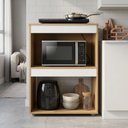 Ver imagem 7 de Balcão Cooktop Ariana Cozinha Compacta com Nichos para Micro-Ondas Amêndoa Branco - Desk Design
