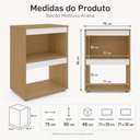 Ver imagem 4 de Balcão Cooktop Ariana Cozinha Compacta com Nichos para Micro-Ondas Amêndoa Branco - Desk Design