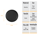 Ver imagem 7 de Arandela Parede Lua 14cm Led 5w - Preta - Branco Frio