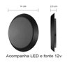Arandela Parede Lua 14cm Led 5w - Preta - Branco Frio - 6