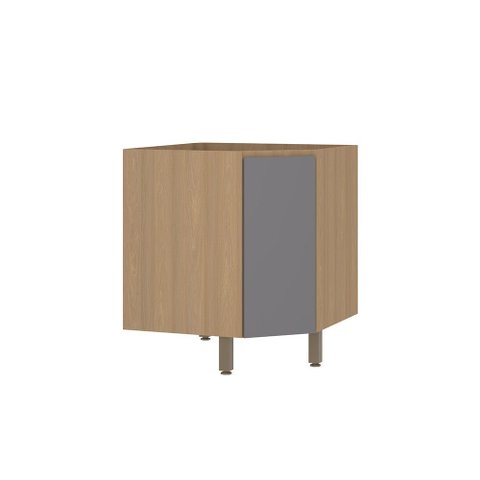 Balcão de Cozinha Canto Diagonal 74cm 1 Porta sem Tampo Slim Luciane Móveis